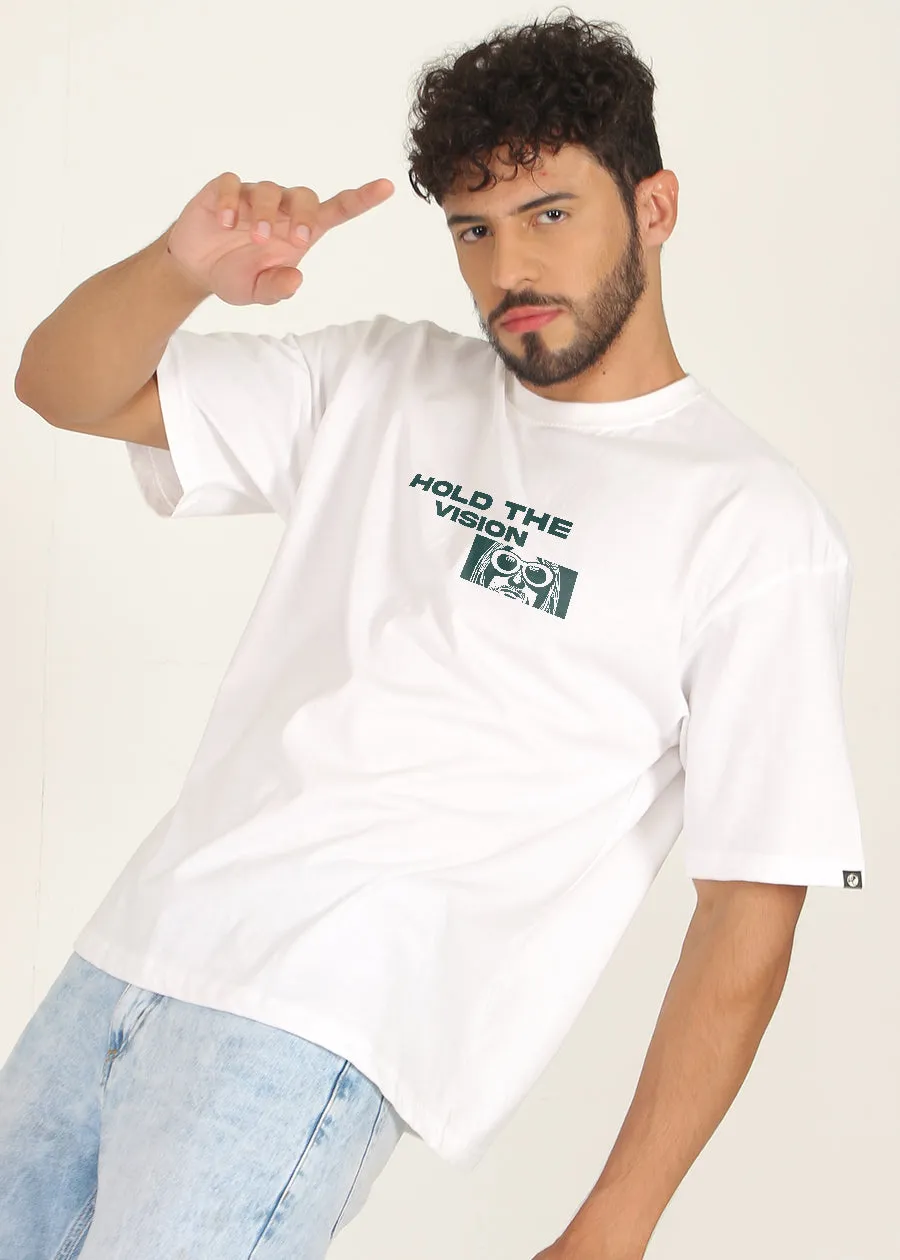 Hold The Vision Men Oversized Printed T-Shirt