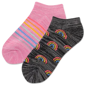 HOTSOX Women's Rainbow 2 Pack Low Cut Socks