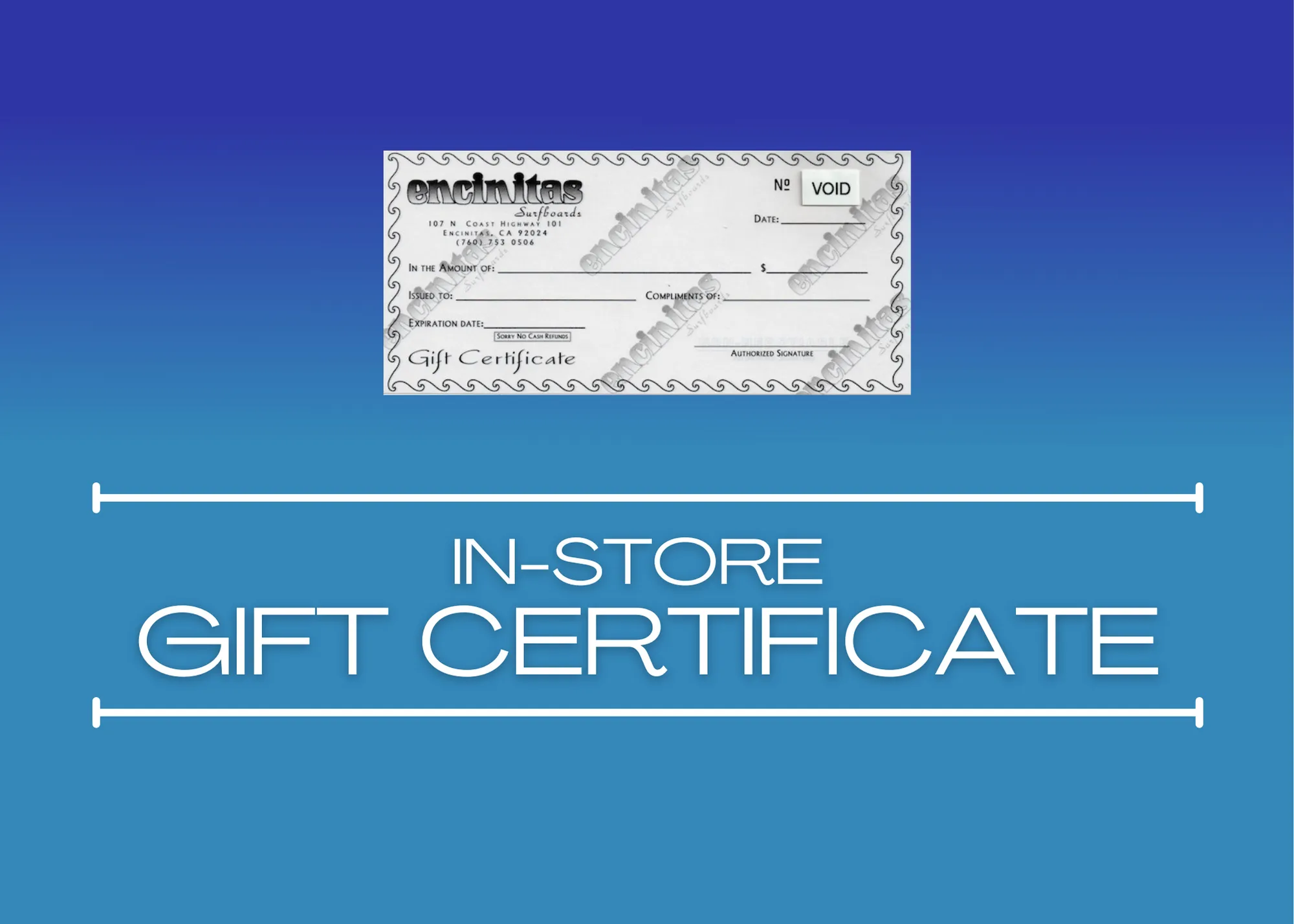 In-Store Gift Certificate