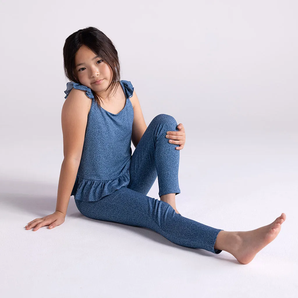 Indigo Denim Ruffled Tank