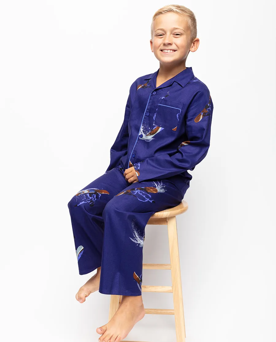 Jamie Boys Snowboarder Print Pyjama Set