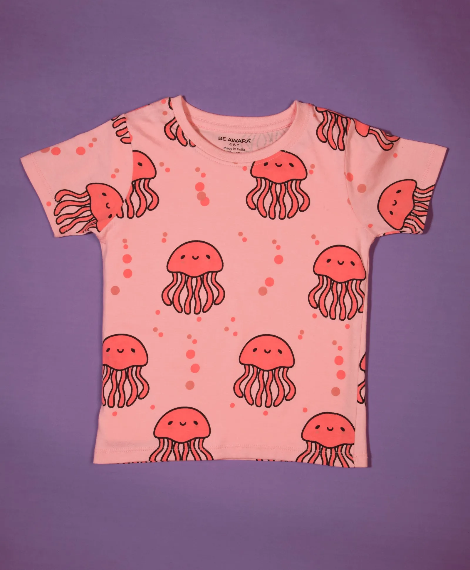 Jelly Fish Pattern Half Sleeves T-Shirt & Shorts Set