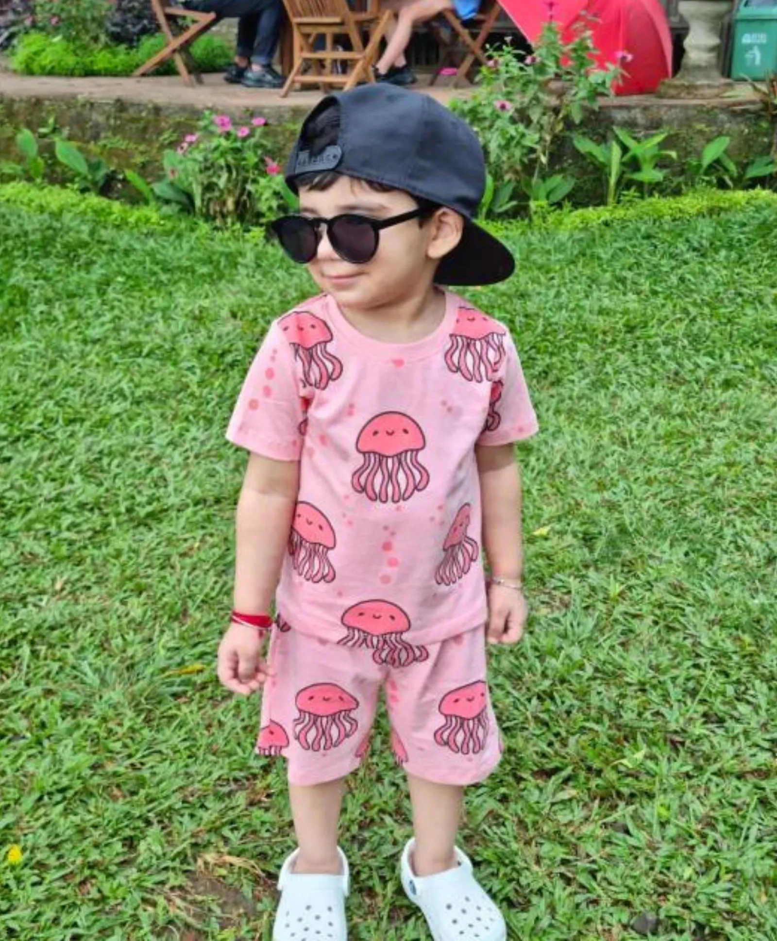 Jelly Fish Pattern Half Sleeves T-Shirt & Shorts Set