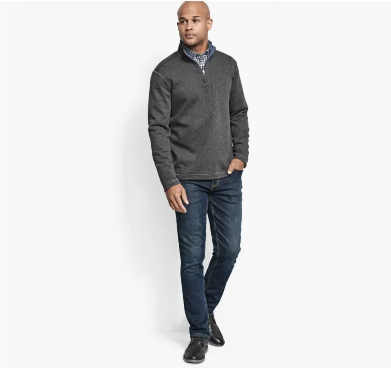 Johnston & Murphy - Reversible Solid Quarter-Zip