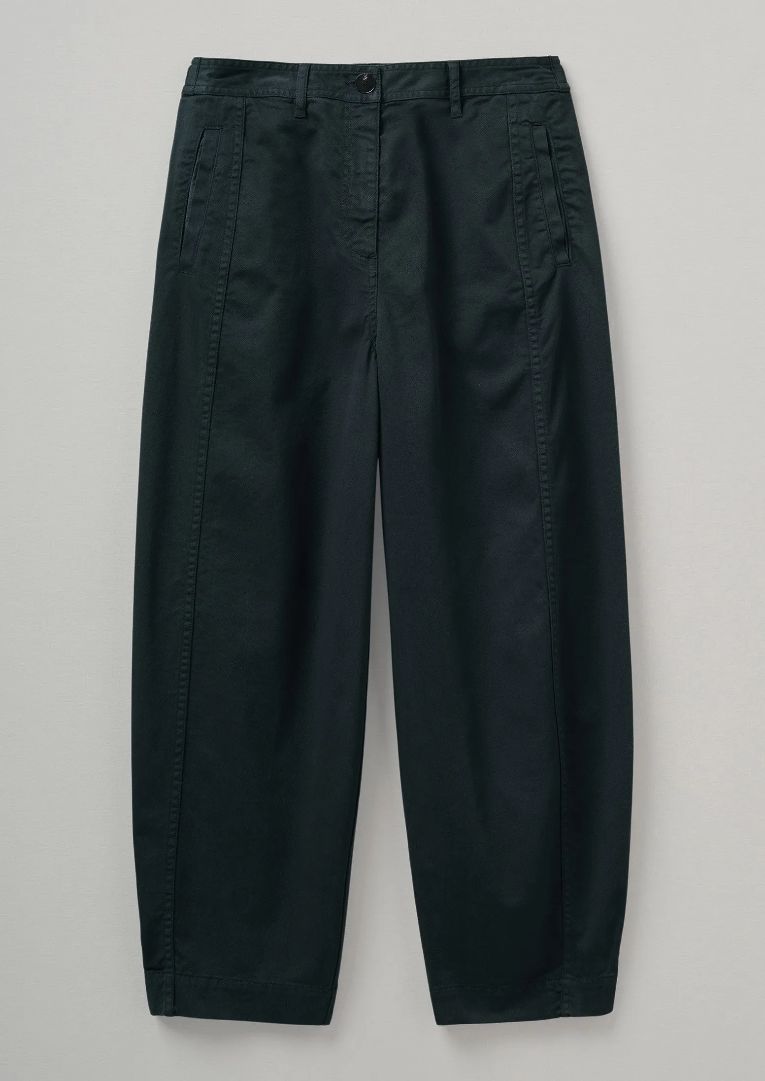 Kathe Flat Front Cotton Twill Trousers | Slate Navy