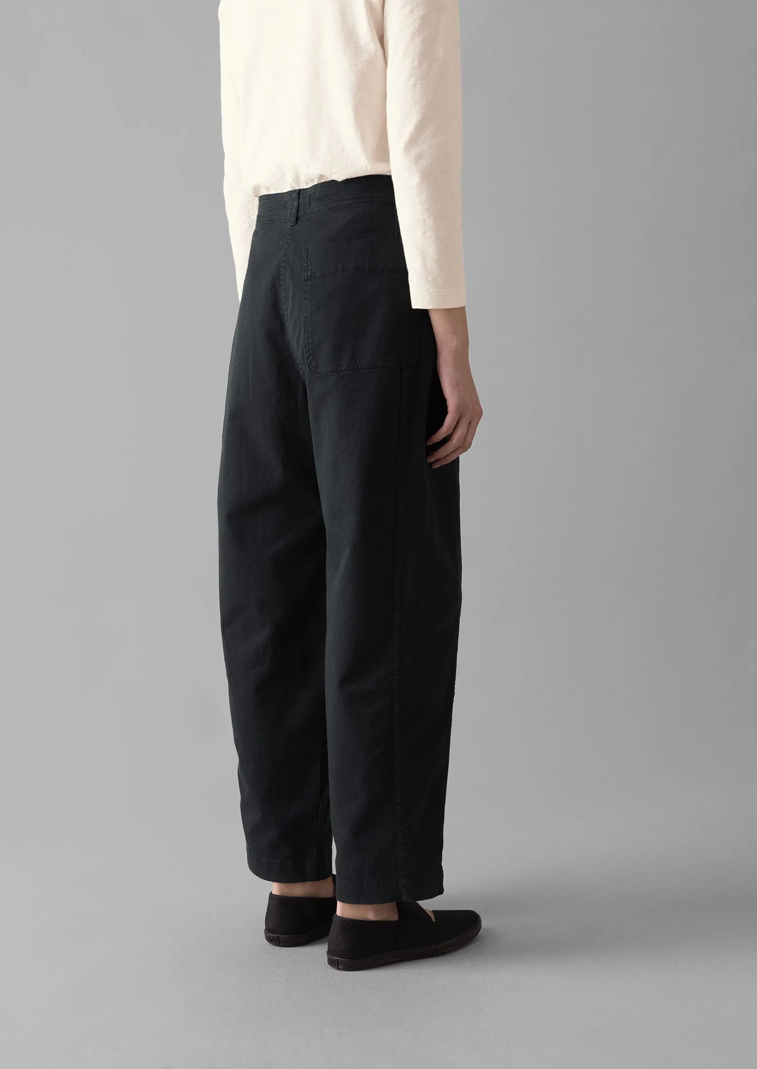 Kathe Flat Front Cotton Twill Trousers | Slate Navy