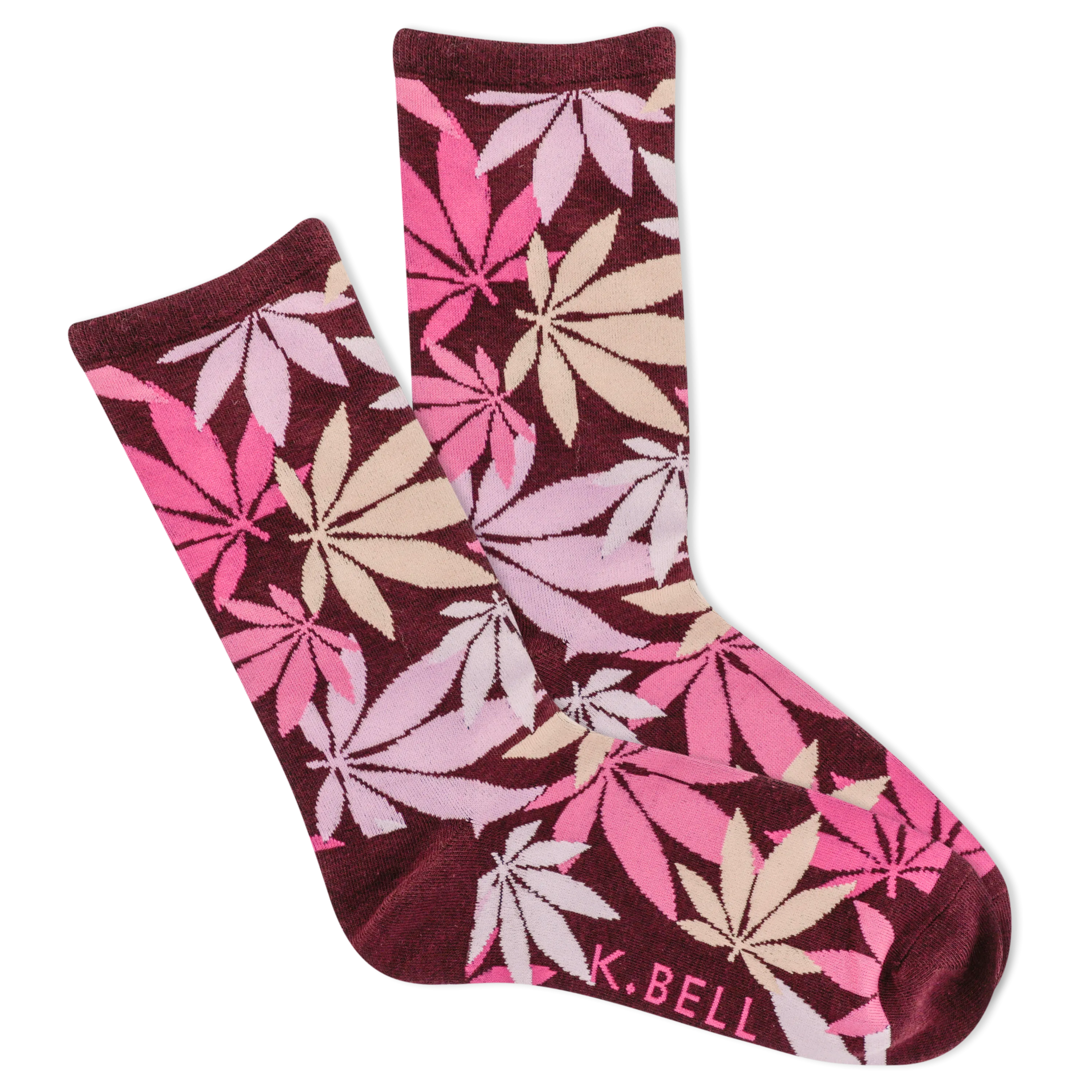 K.Bell Women's Scattered Cannabis Crew Socks