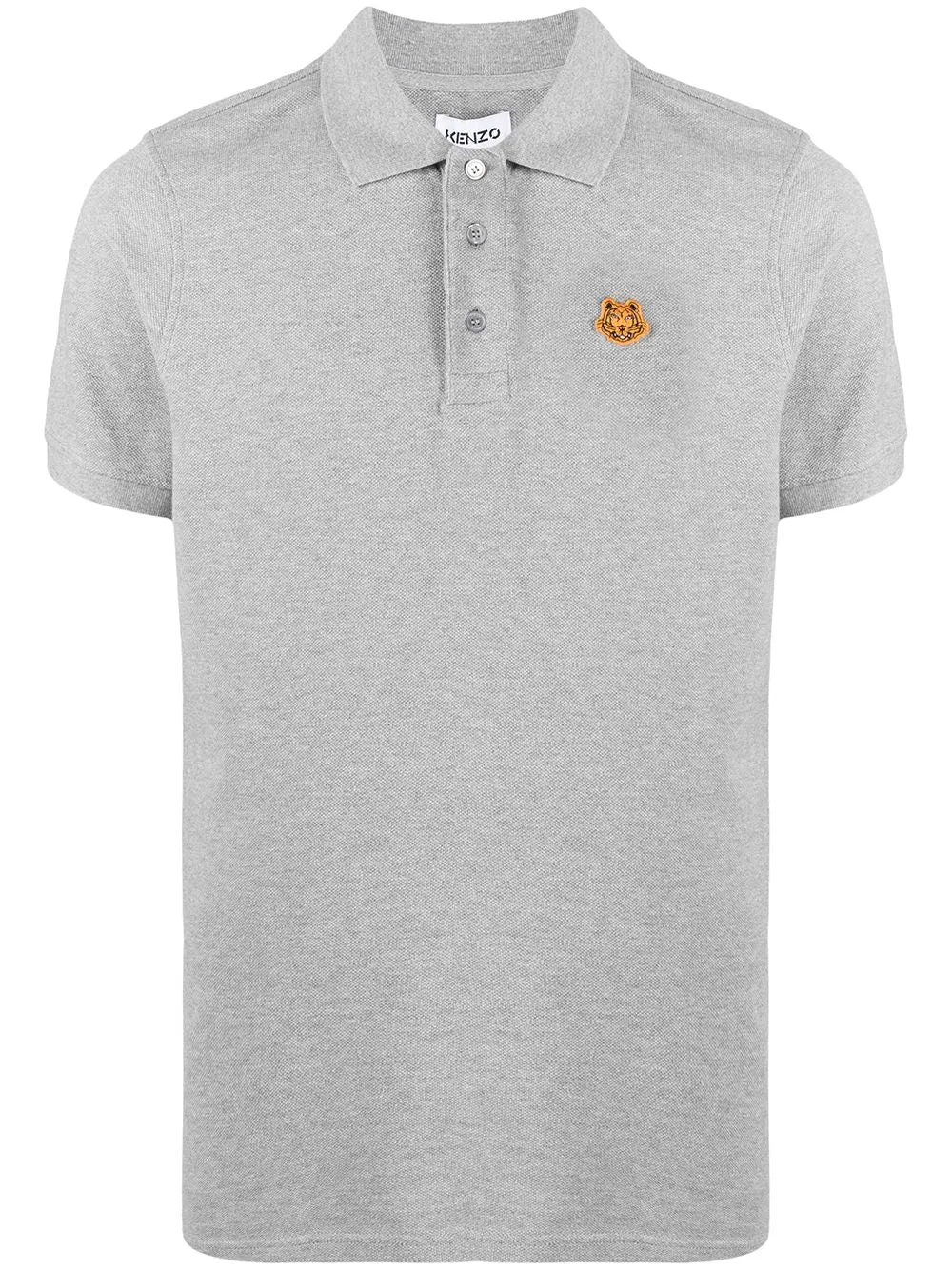 KENZO Tiger patch polo shirt-Grey