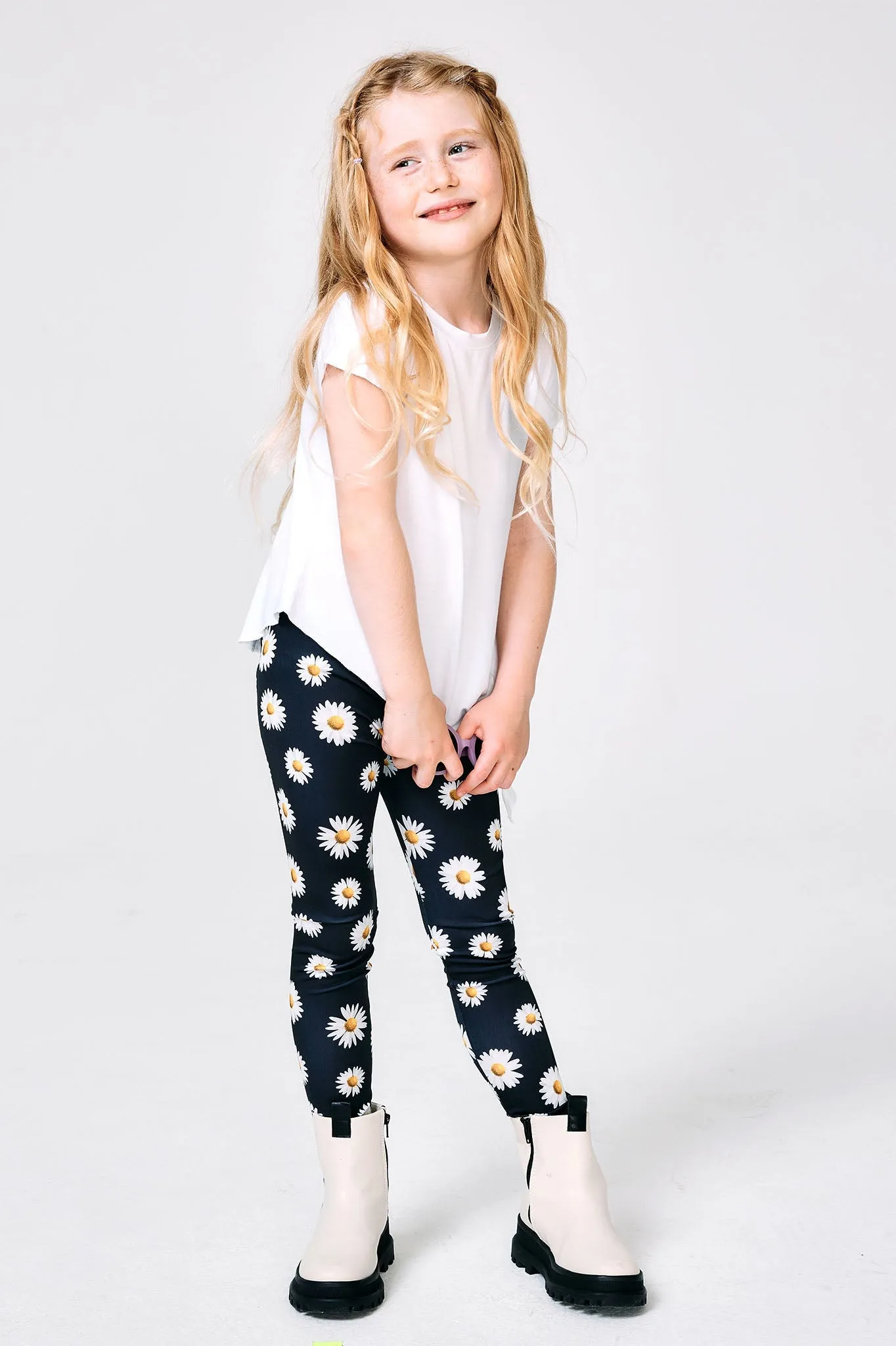 Kids Leggings in Daisies