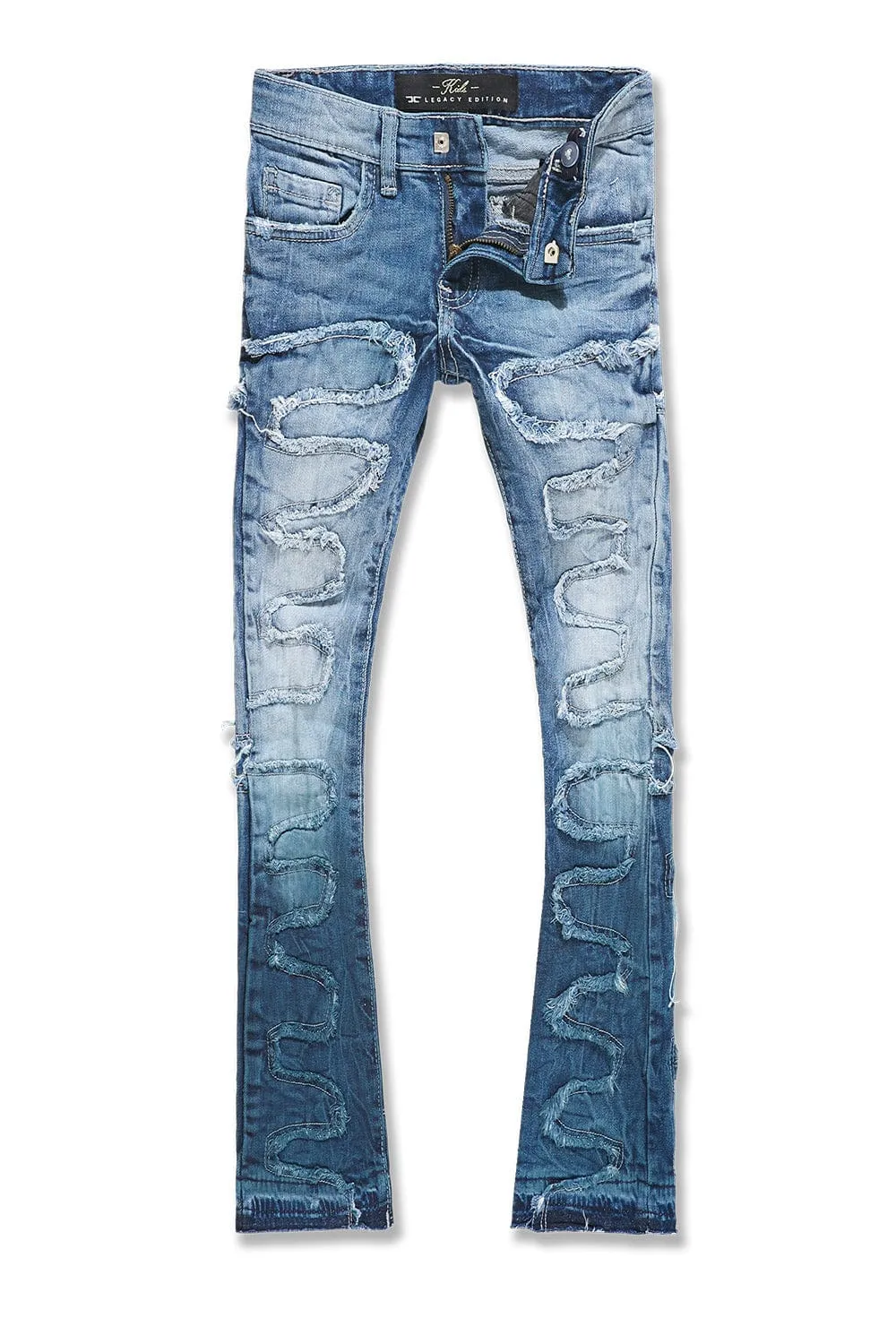 Kids Stacked Python Denim (Blue Wave)