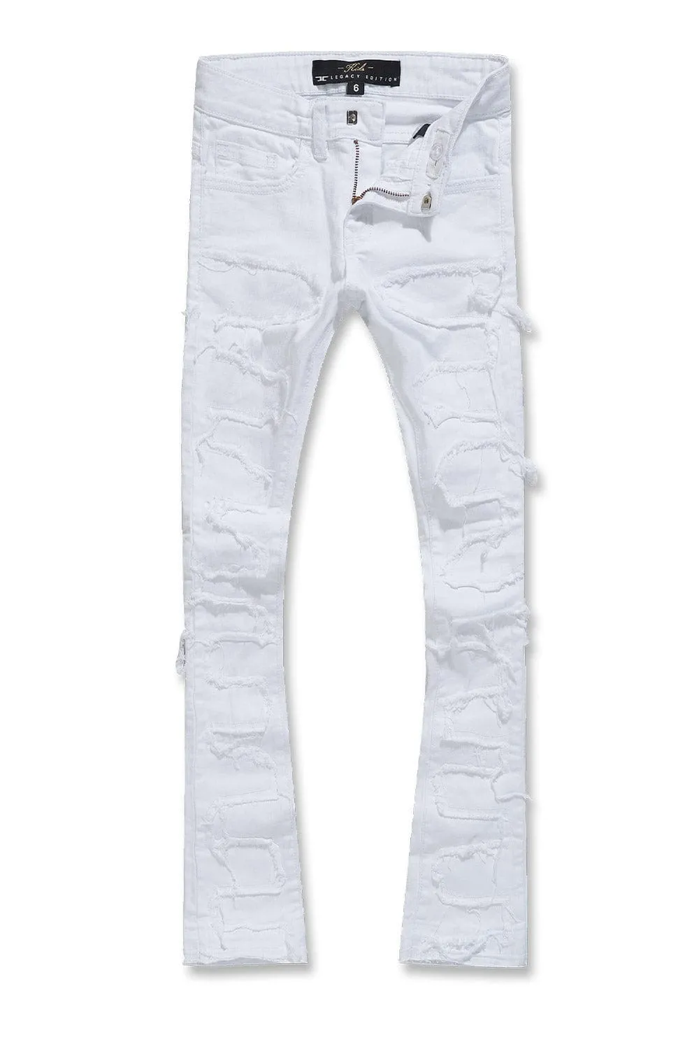 Kids Stacked Python Denim (White)