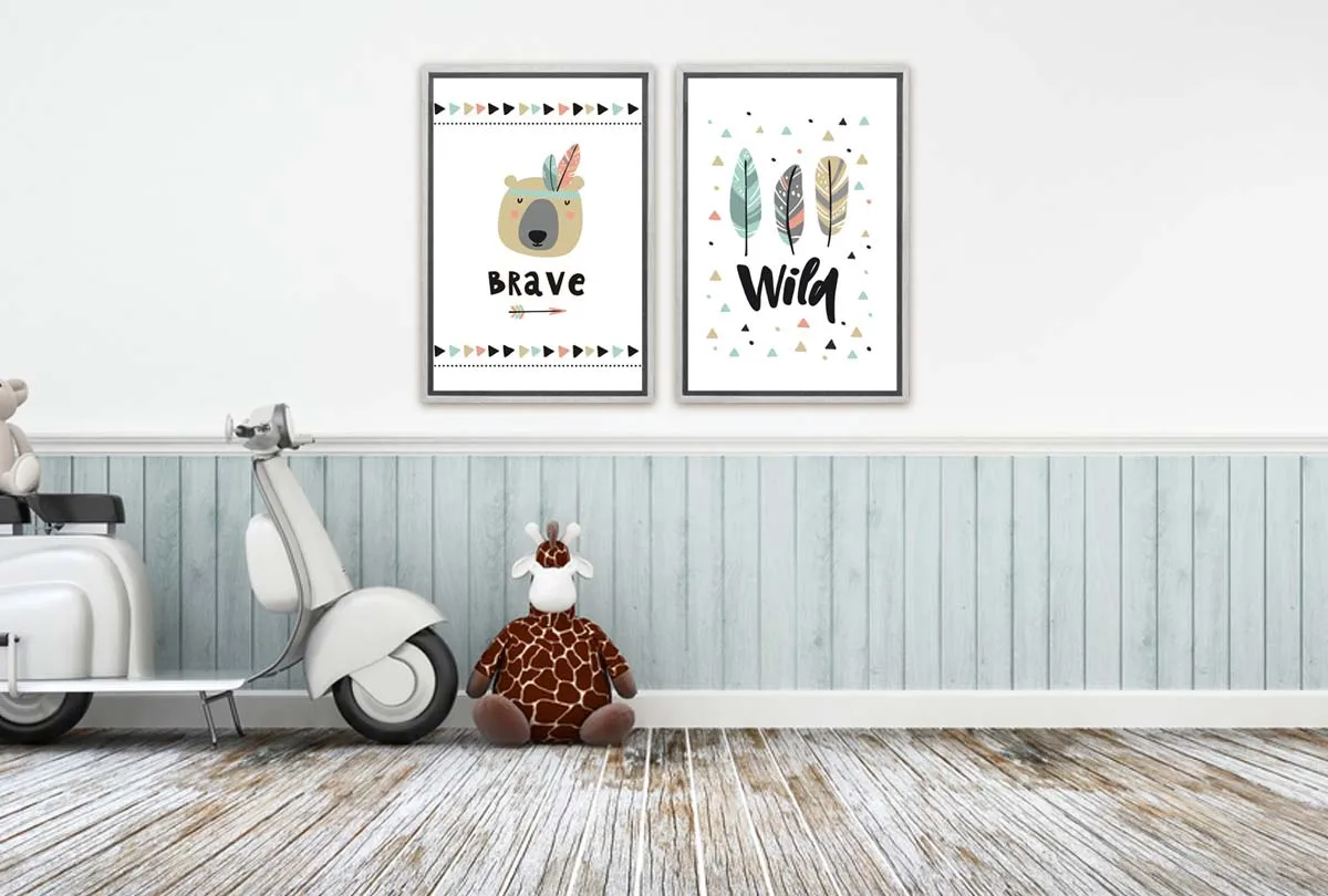 Kids Tribal Print | Set of 2 | Canvas Wall Art Print