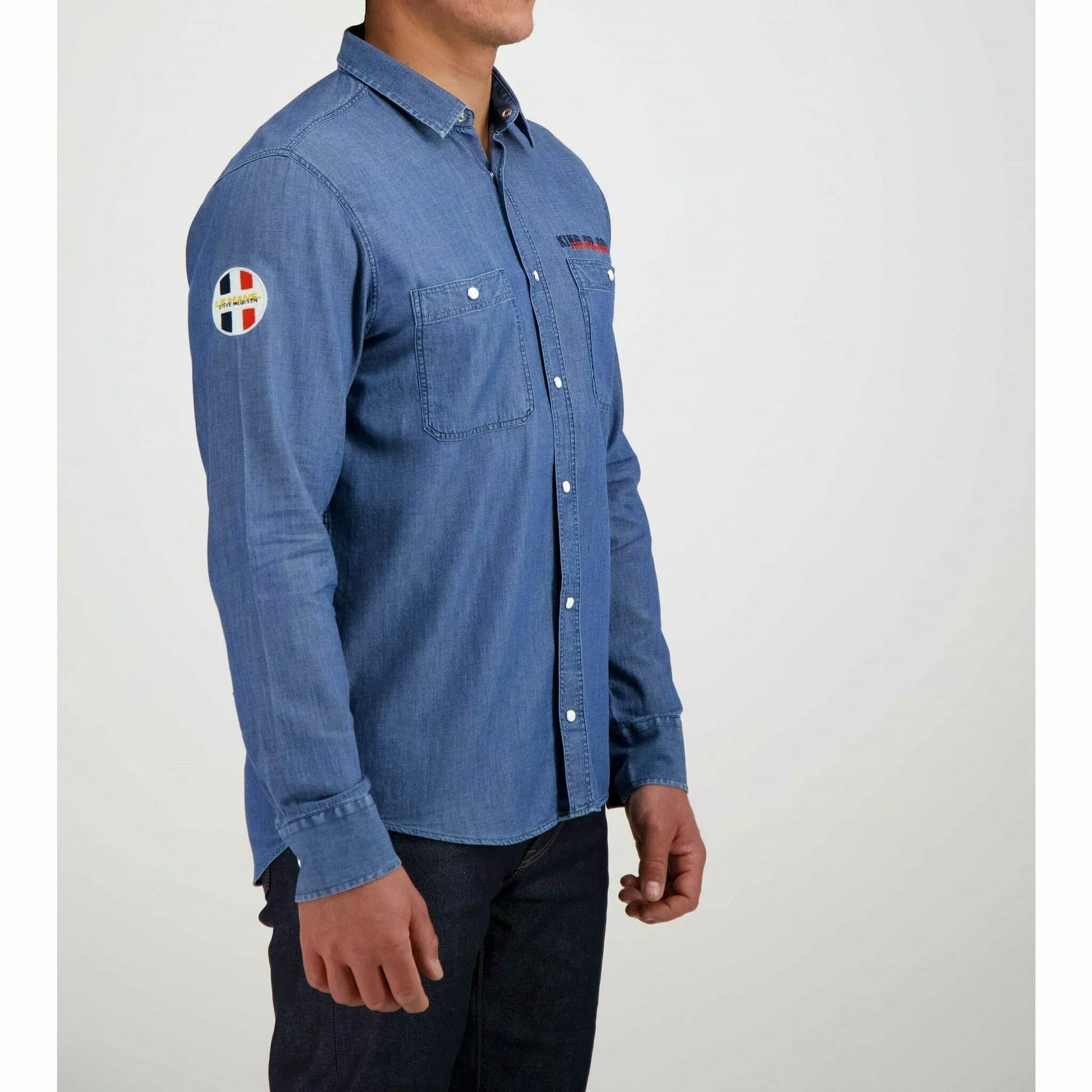 Steve McQueen King of Cool Mens Button-Up Workwear Shirt for Le Mans 24 Hours