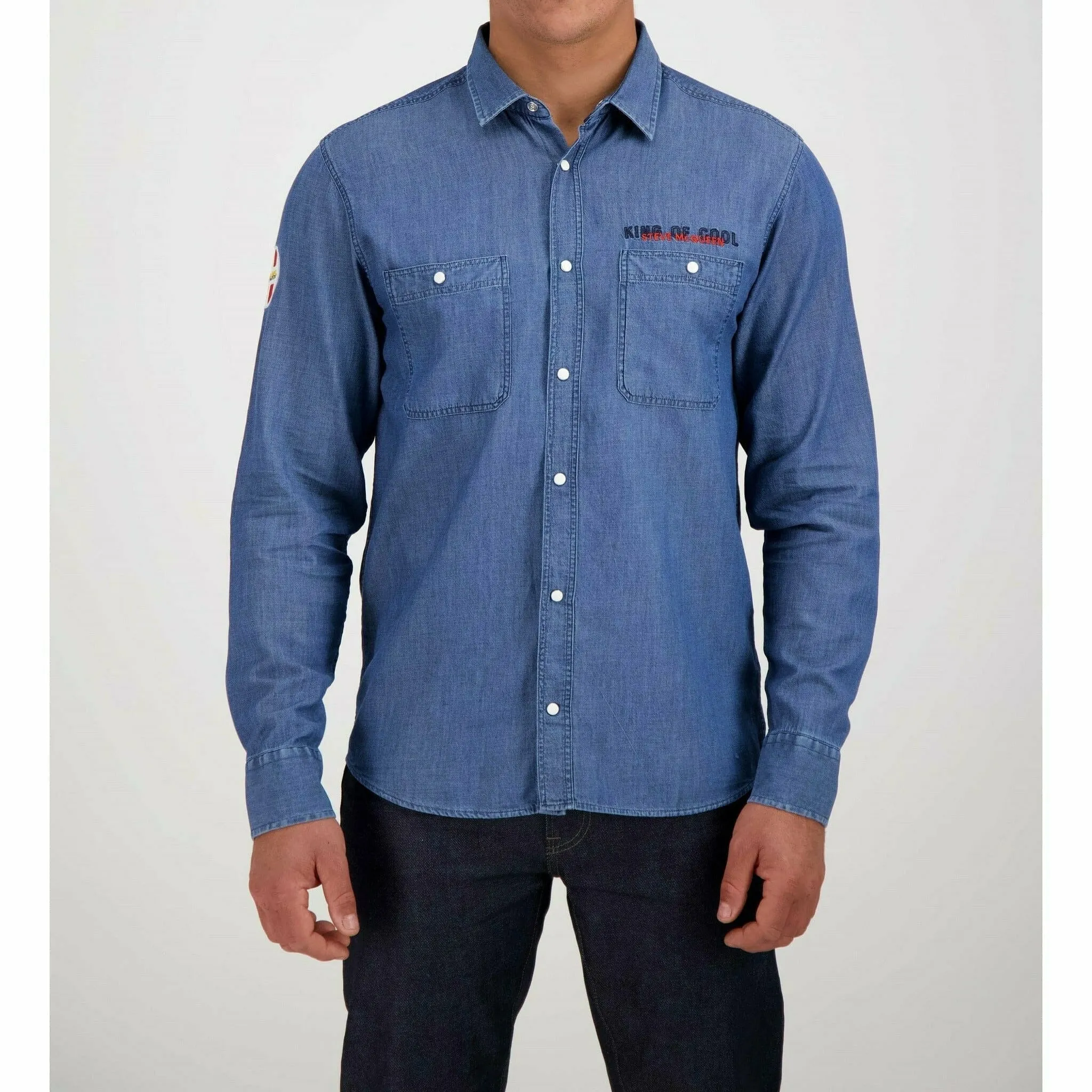 Steve McQueen King of Cool Mens Button-Up Workwear Shirt for Le Mans 24 Hours