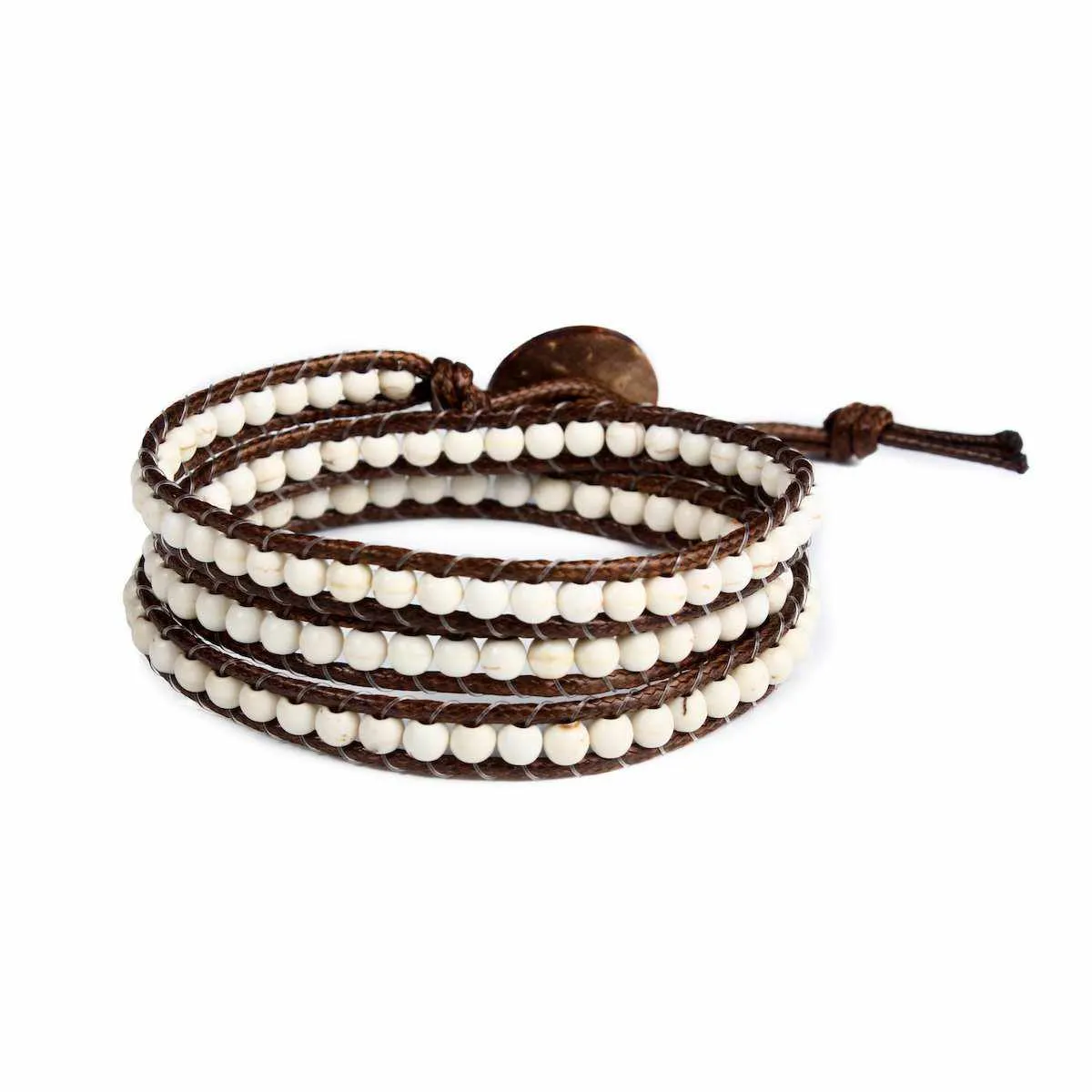 Leather 5 Wrap Bracelet