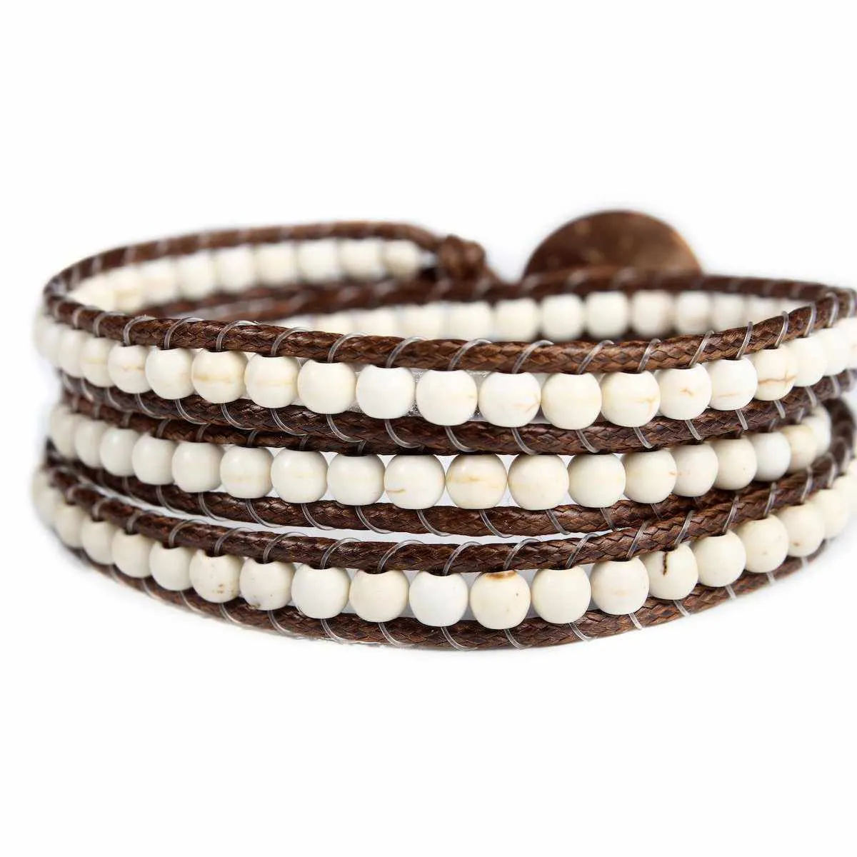 Leather 5 Wrap Bracelet