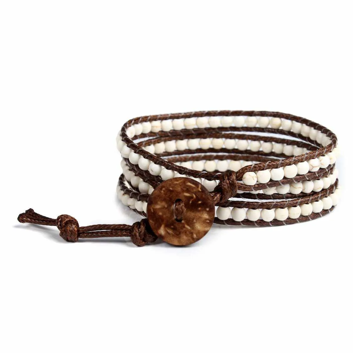 Leather 5 Wrap Bracelet