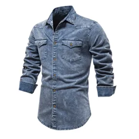 Light Denim Full Sleeves Shirts For Gents | 6012