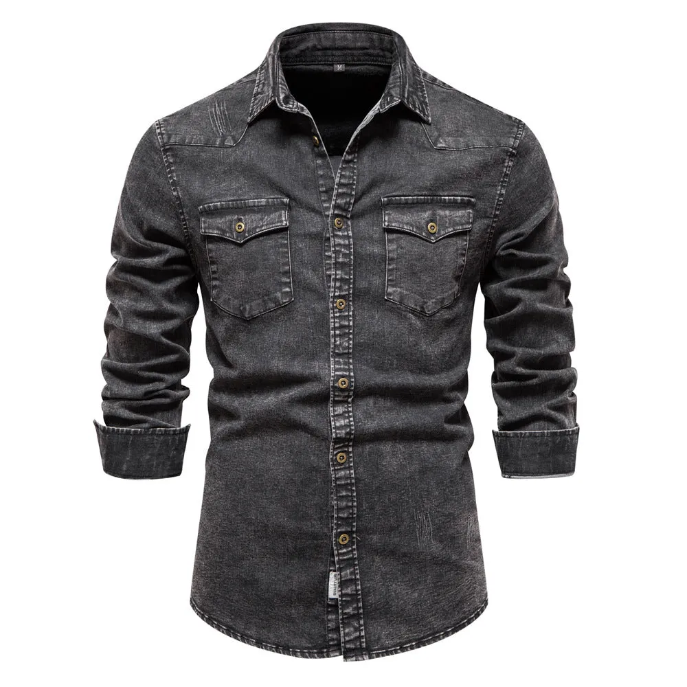 Light Denim Full Sleeves Shirts For Gents | 6012