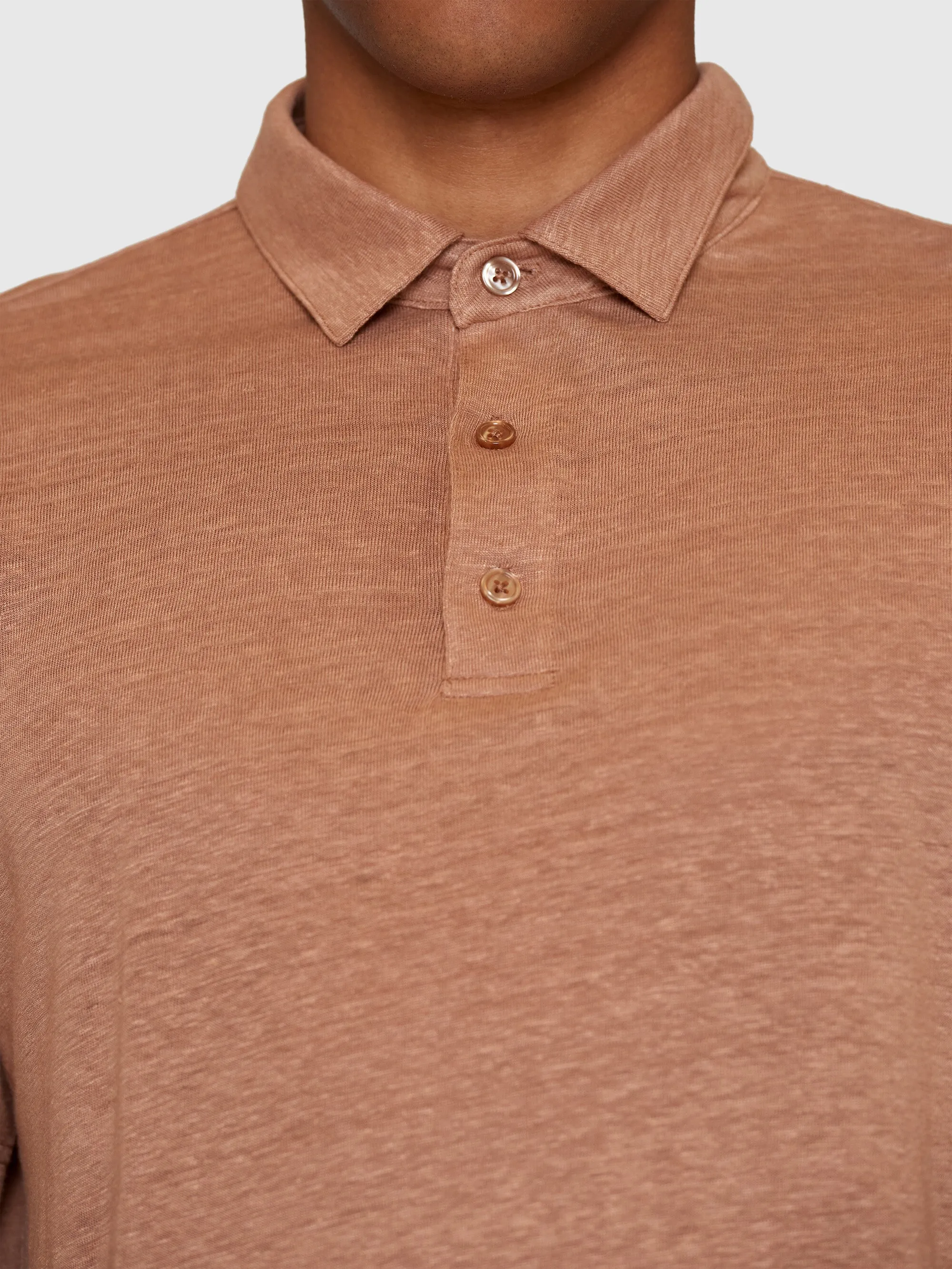 Linen polo - Chocolate Malt