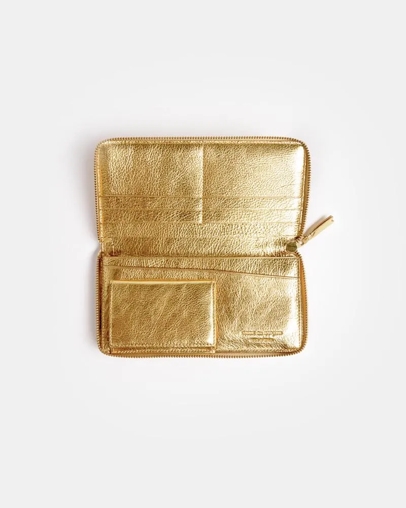 Long Gold Line Wallet in Gold