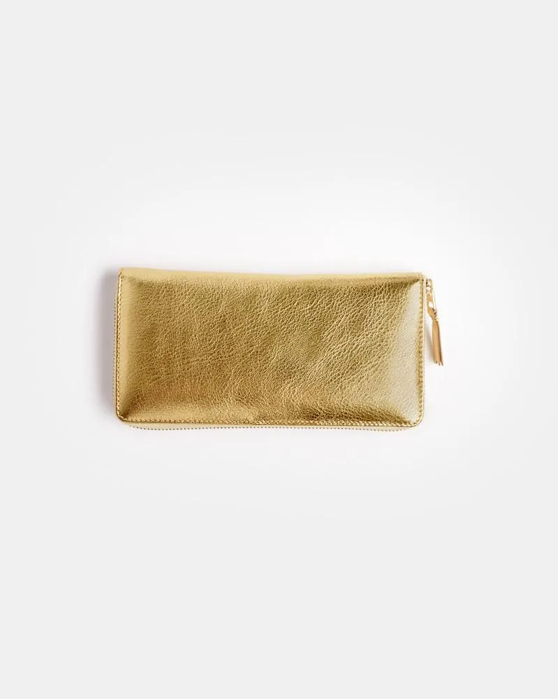 Long Gold Line Wallet in Gold