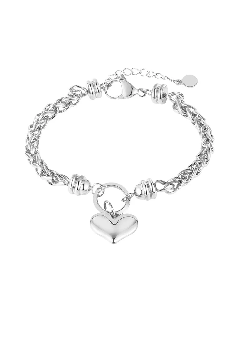 Lovene Heart Love Pendant Bracelet Bundle Set (Free Gia Earrings!)