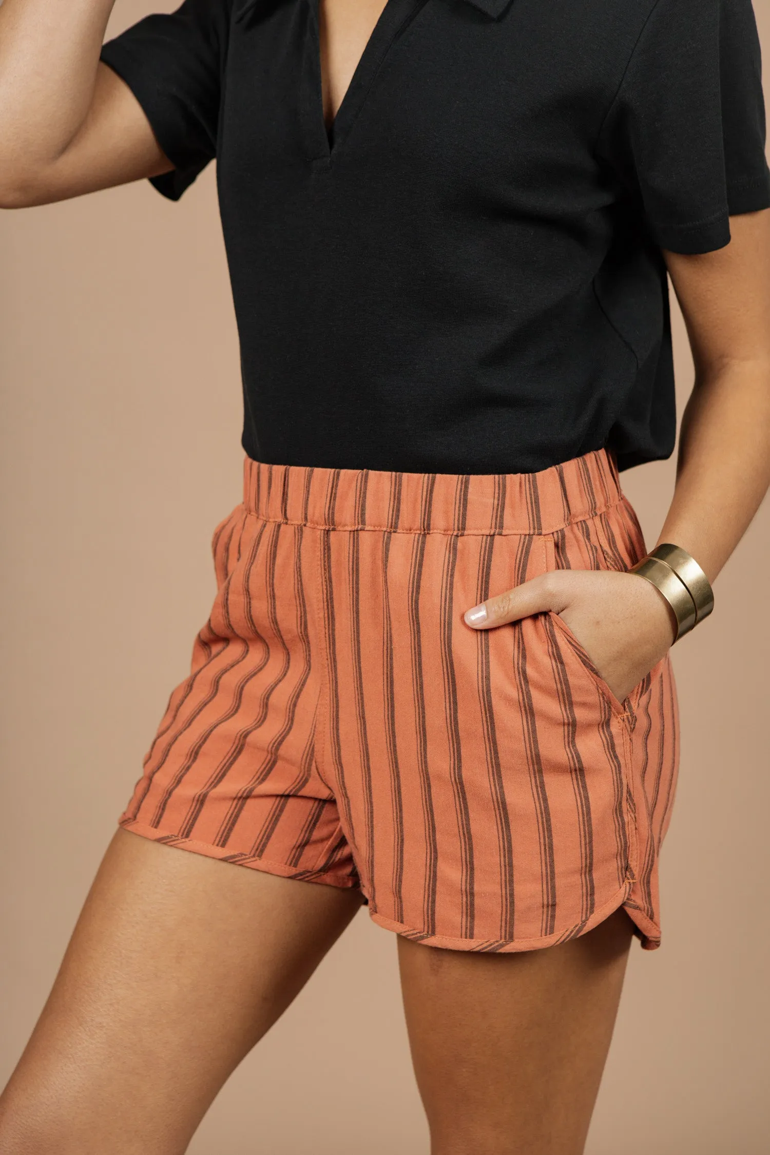 Luca Track Short / Rust Stripe