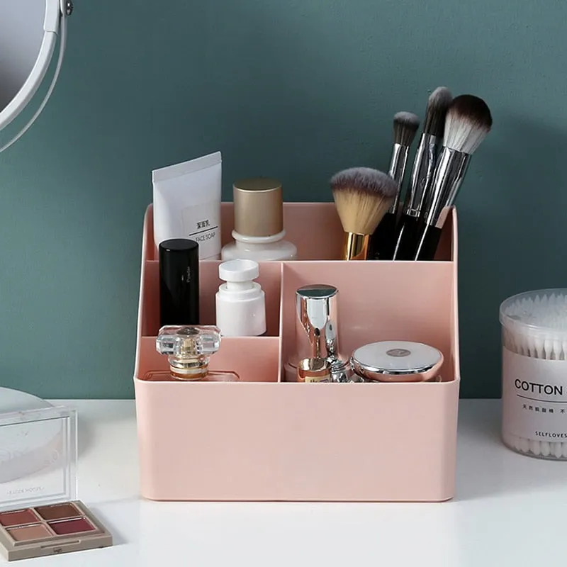 Makeup Organizer Desktop Make Up Brush Storage Box Cosmetic Organizer Skin Care Jewelry Box Container for Home Office Storage