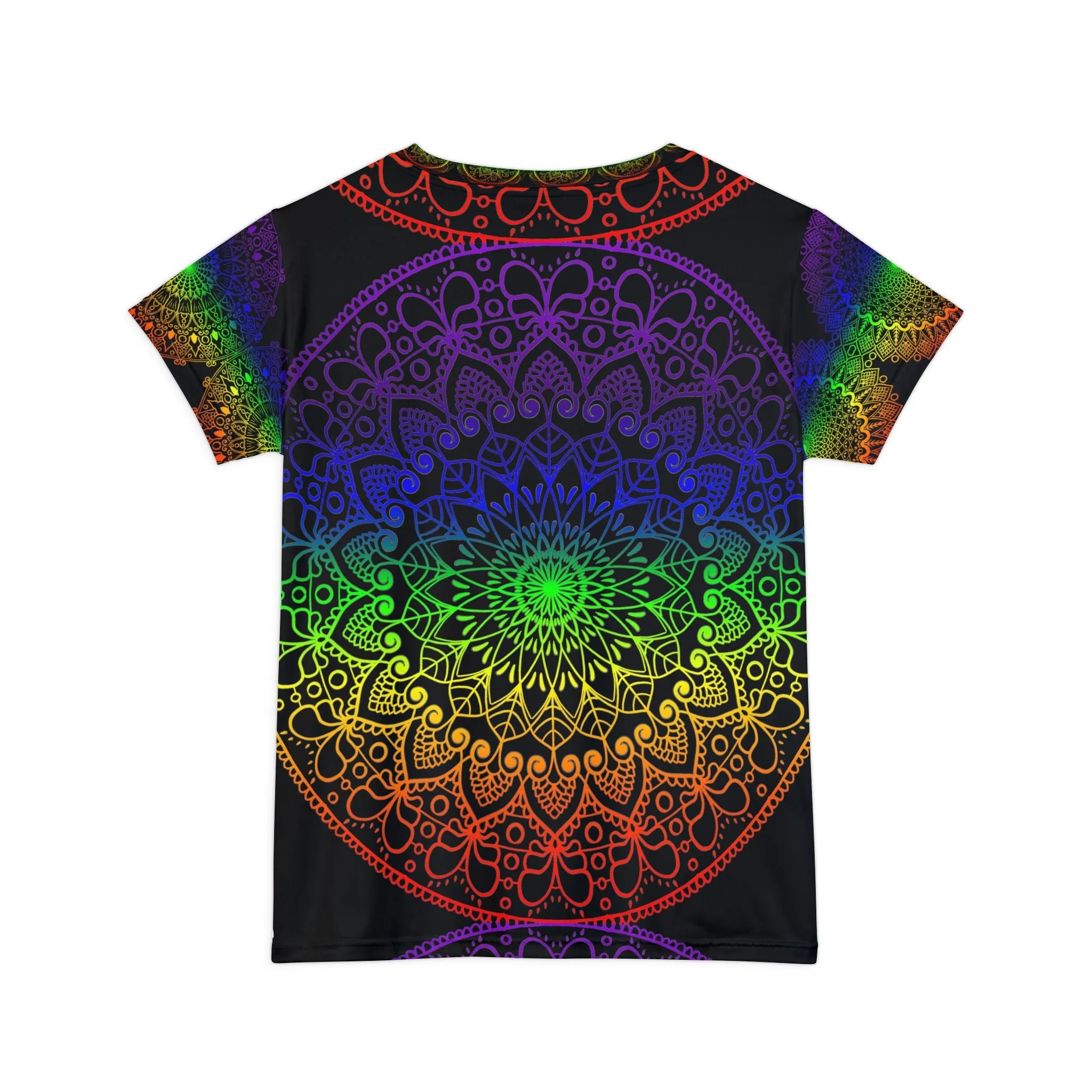 Mandala Handmade Rainbow Design Women's Short Sleeve Shirt