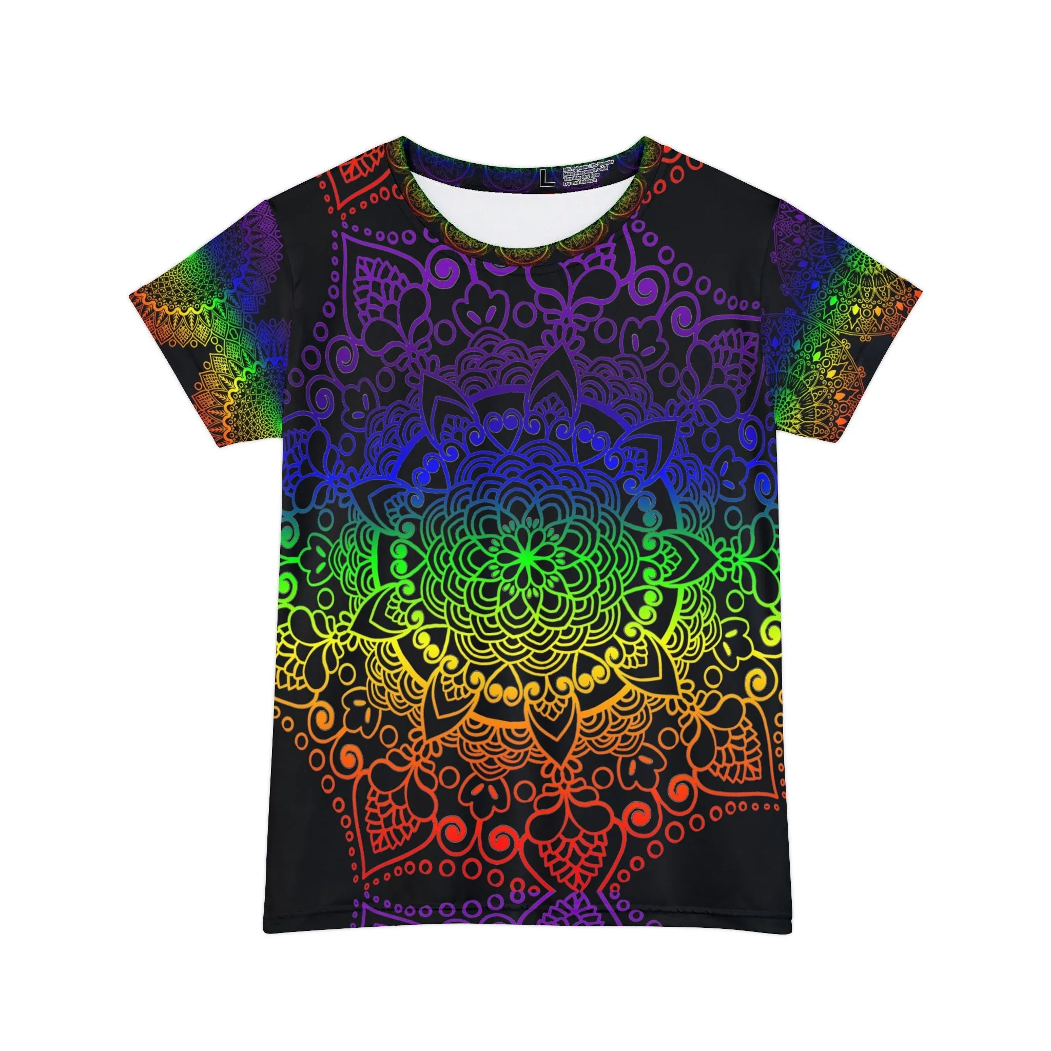 Mandala Handmade Rainbow Design Women's Short Sleeve Shirt