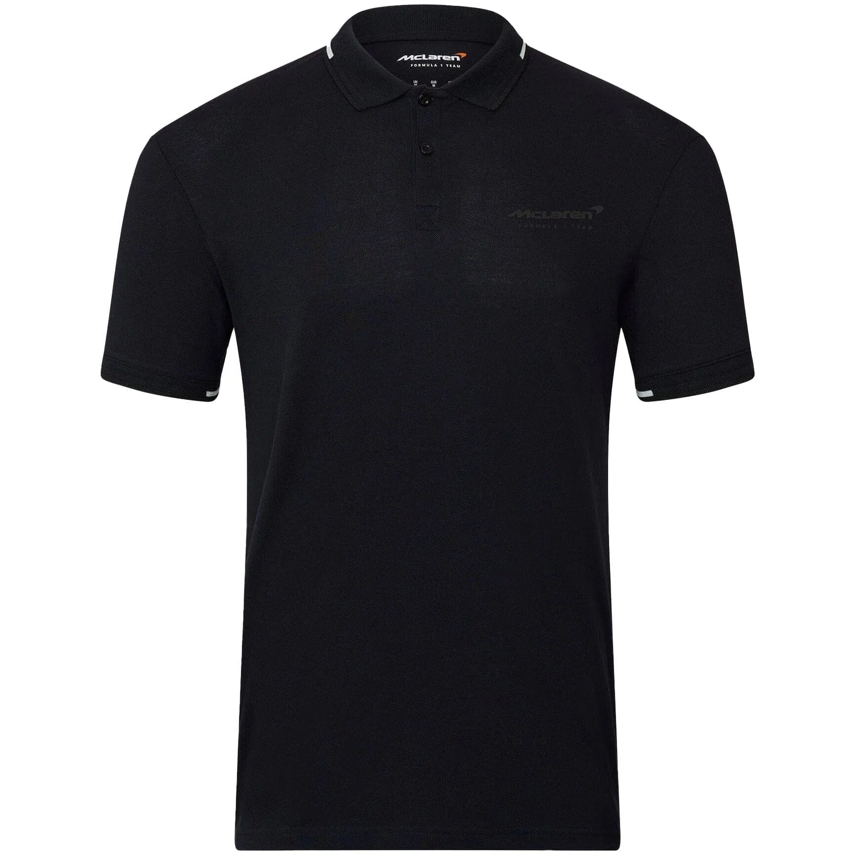 McLaren F1 Men's Core Essentials Small Logo Polo Shirt -Papaya/Vega Blue/Phantom/White/Black