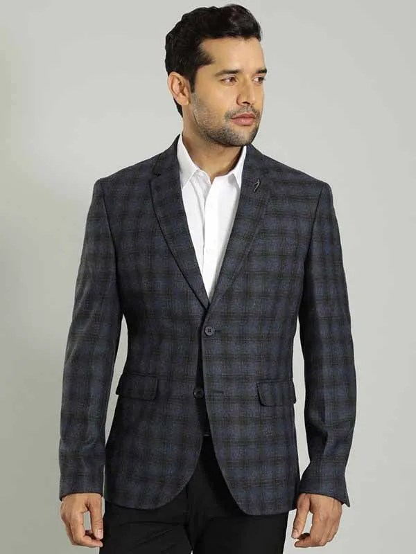 Men Checked Full Sleeve Casual Blazer