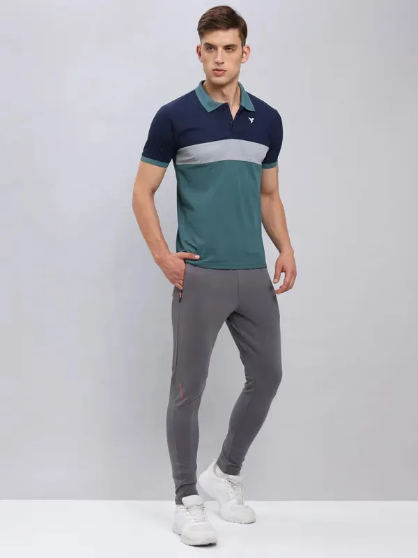 Men Colorblock Slim Fit Polo T-shirt with MATPIQ