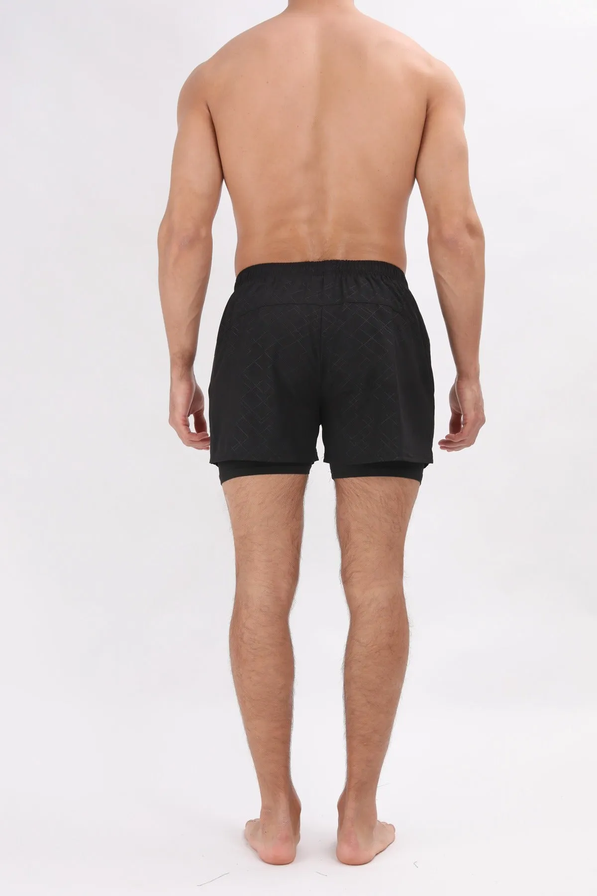 Men Summer Polyester 2 in 1 Quick Dry Short Joggers Workout Running Gym Shorts | DK-903