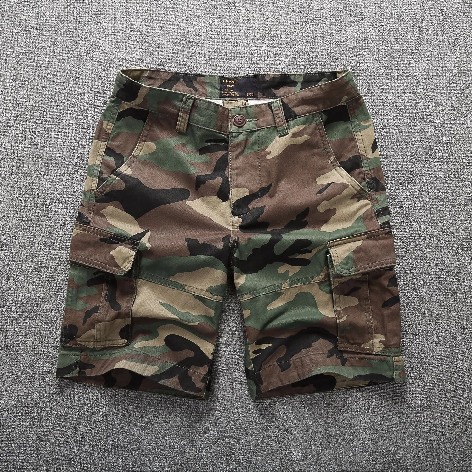 Men's Bermuda Cargo Shorts Camouflage Multi-Pocket Combat Shorts | 206