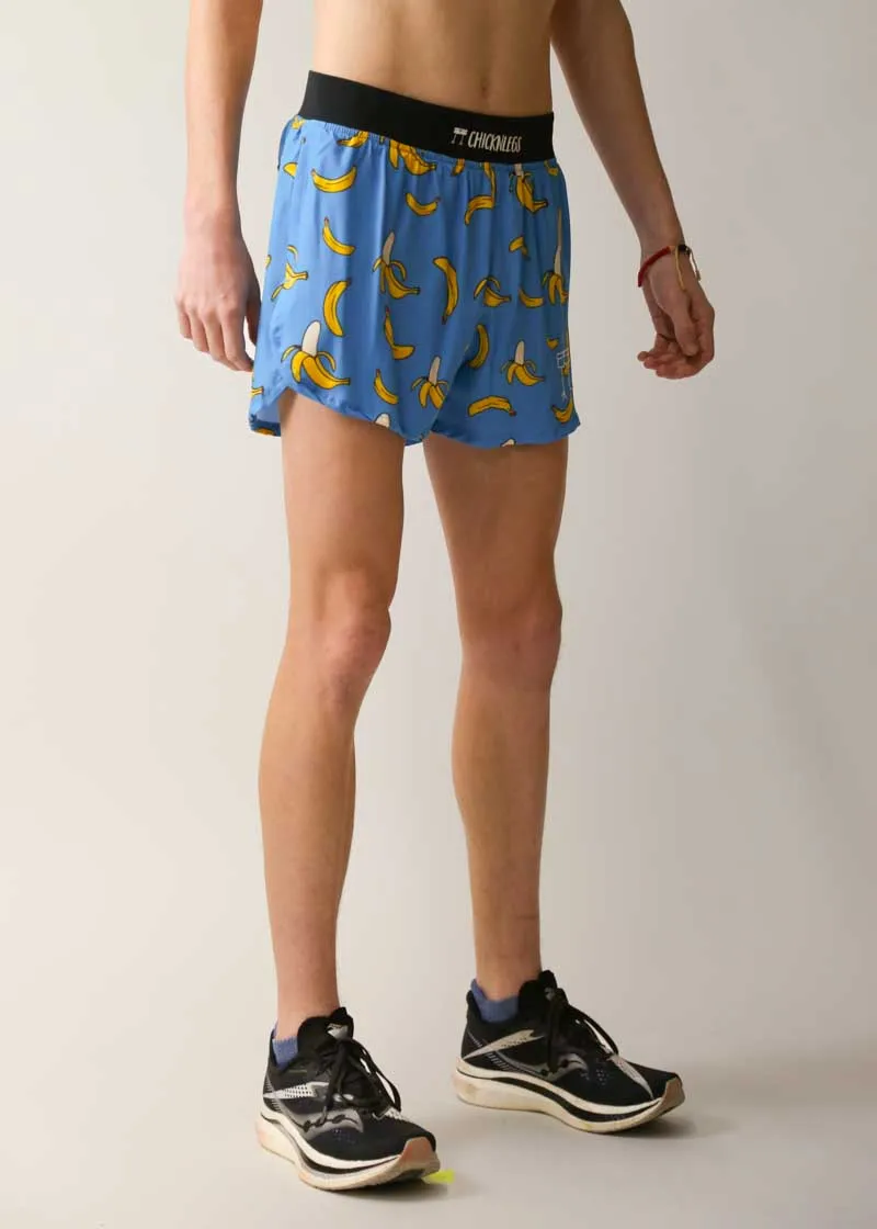 Men's Blue Bananas 4" Half Split Shorts