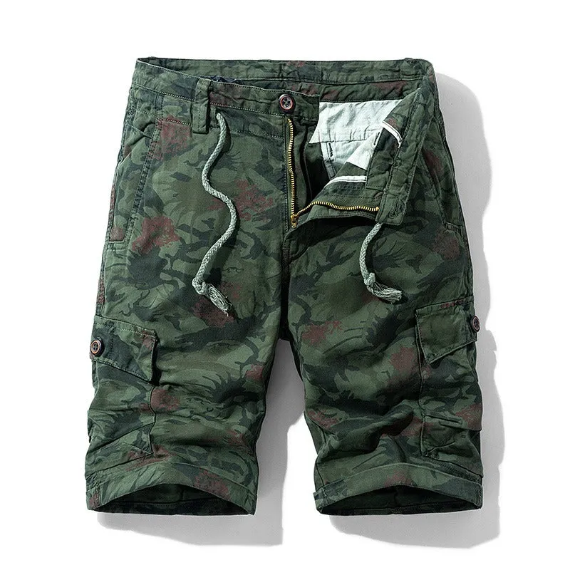 Men's Camouflage Cotton Cargo Shorts Casual Multi Pockets Outdoor Military Shorts | 1101