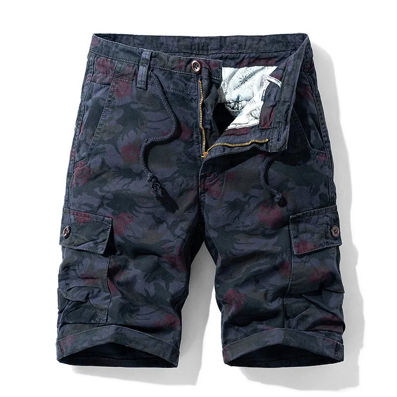 Men's Camouflage Cotton Cargo Shorts Casual Multi Pockets Outdoor Military Shorts | 1101