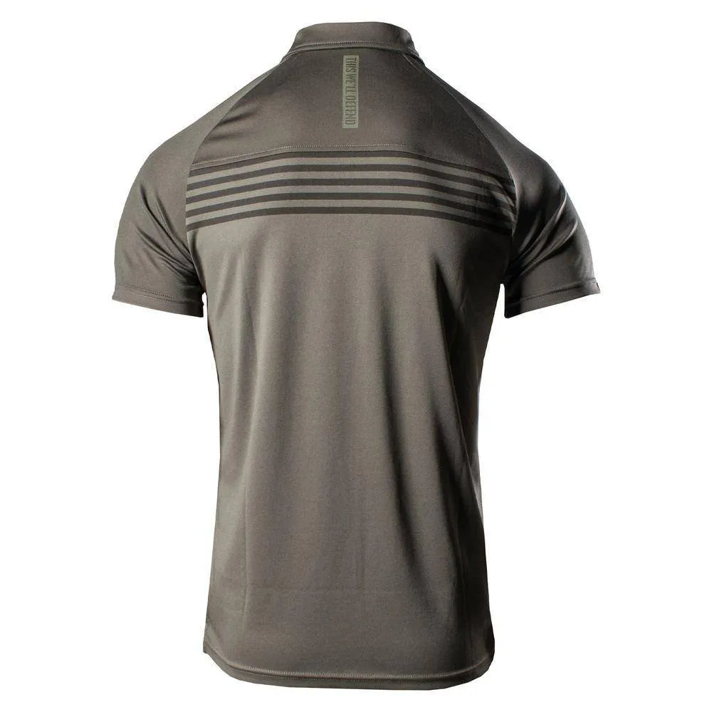 Men's Chest Stripe Polo - Dark Olive