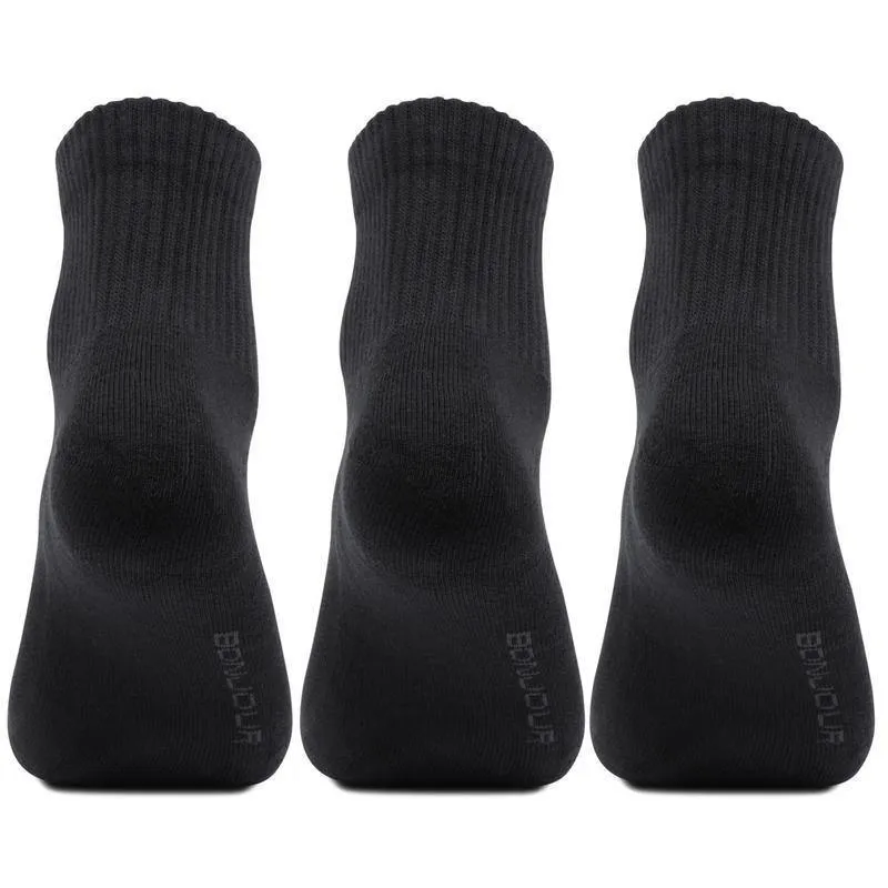 Men's Cushioned Black Joggers Ankle Sports Socks- Pack of 3