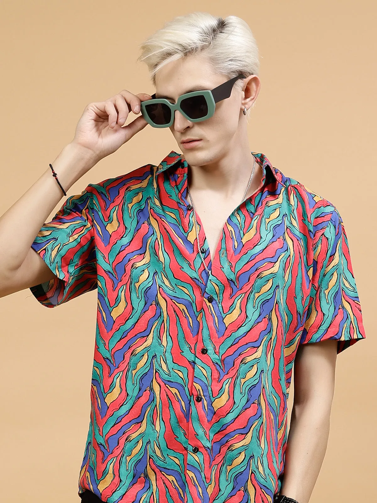 Men's Rayon Shirt All Over Abstract Print