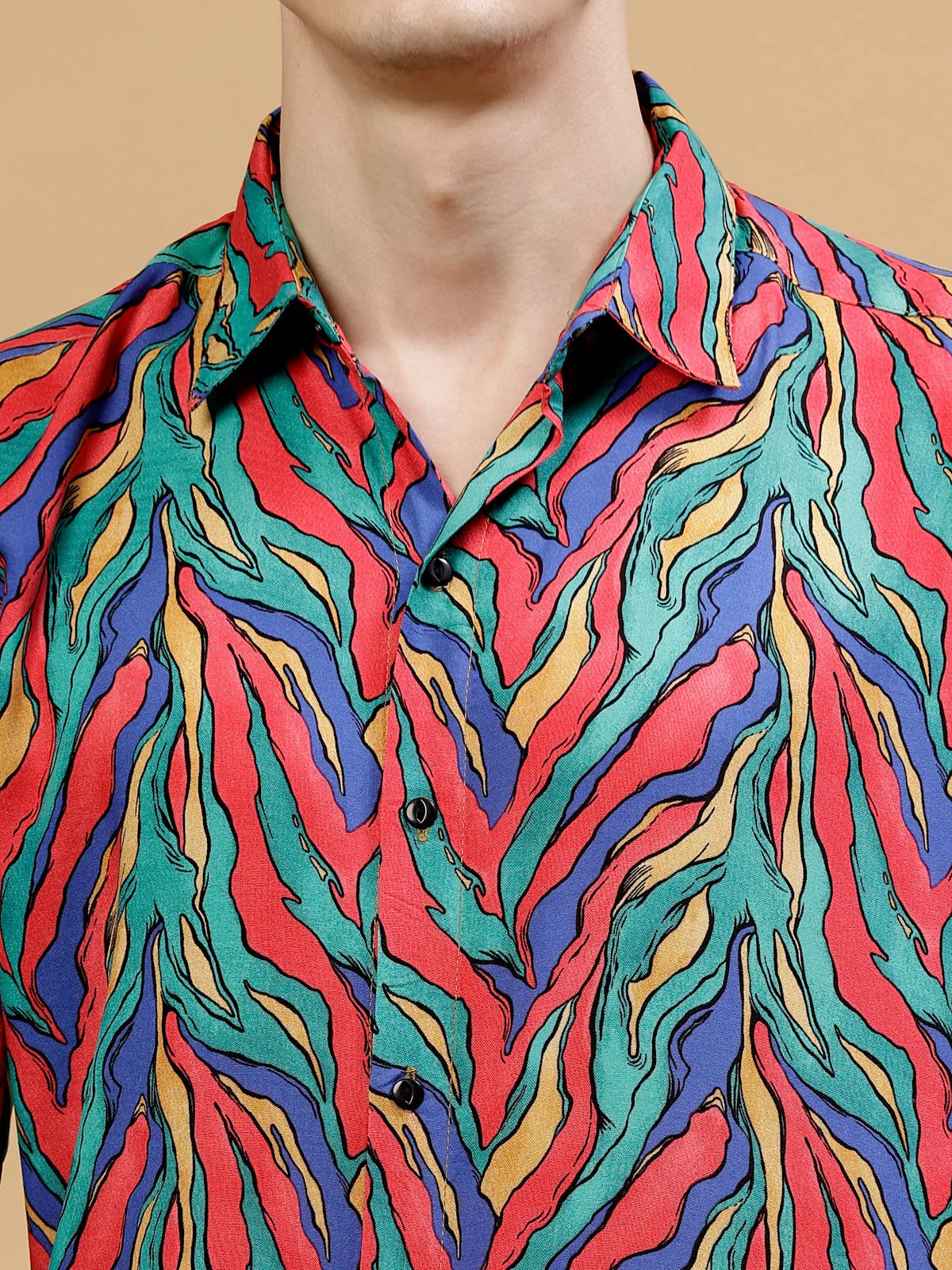 Men's Rayon Shirt All Over Abstract Print