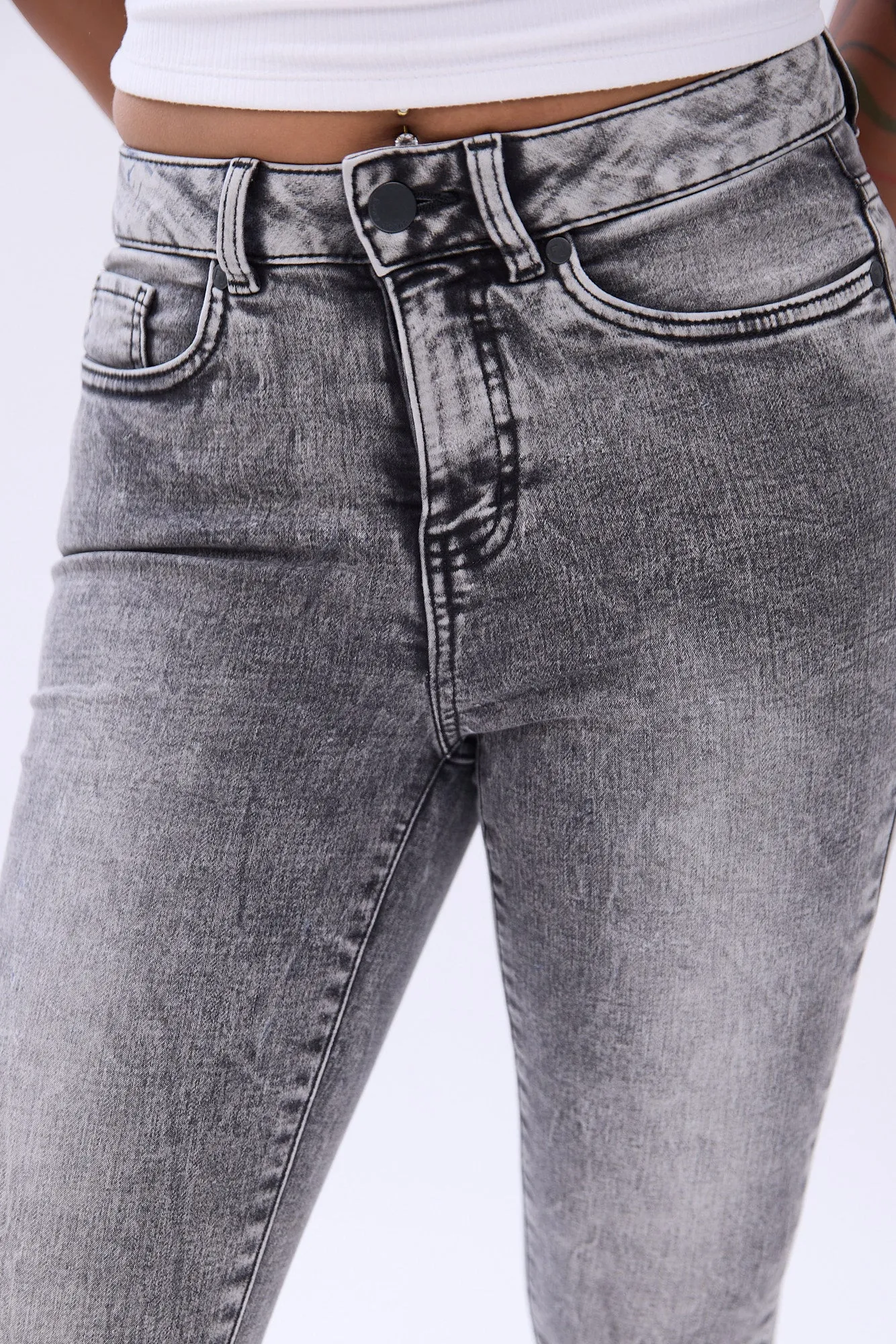 Mid Rise Cropped Skinny Jeans