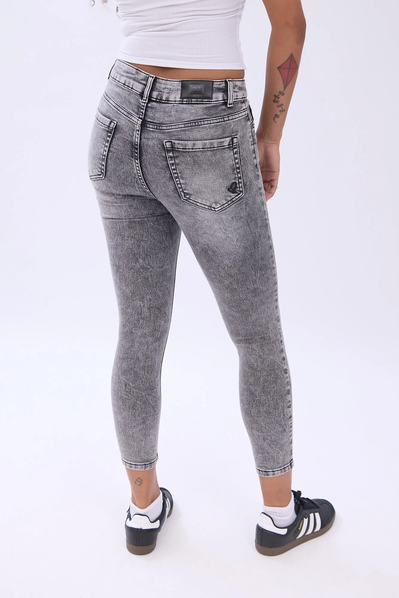 Mid Rise Cropped Skinny Jeans