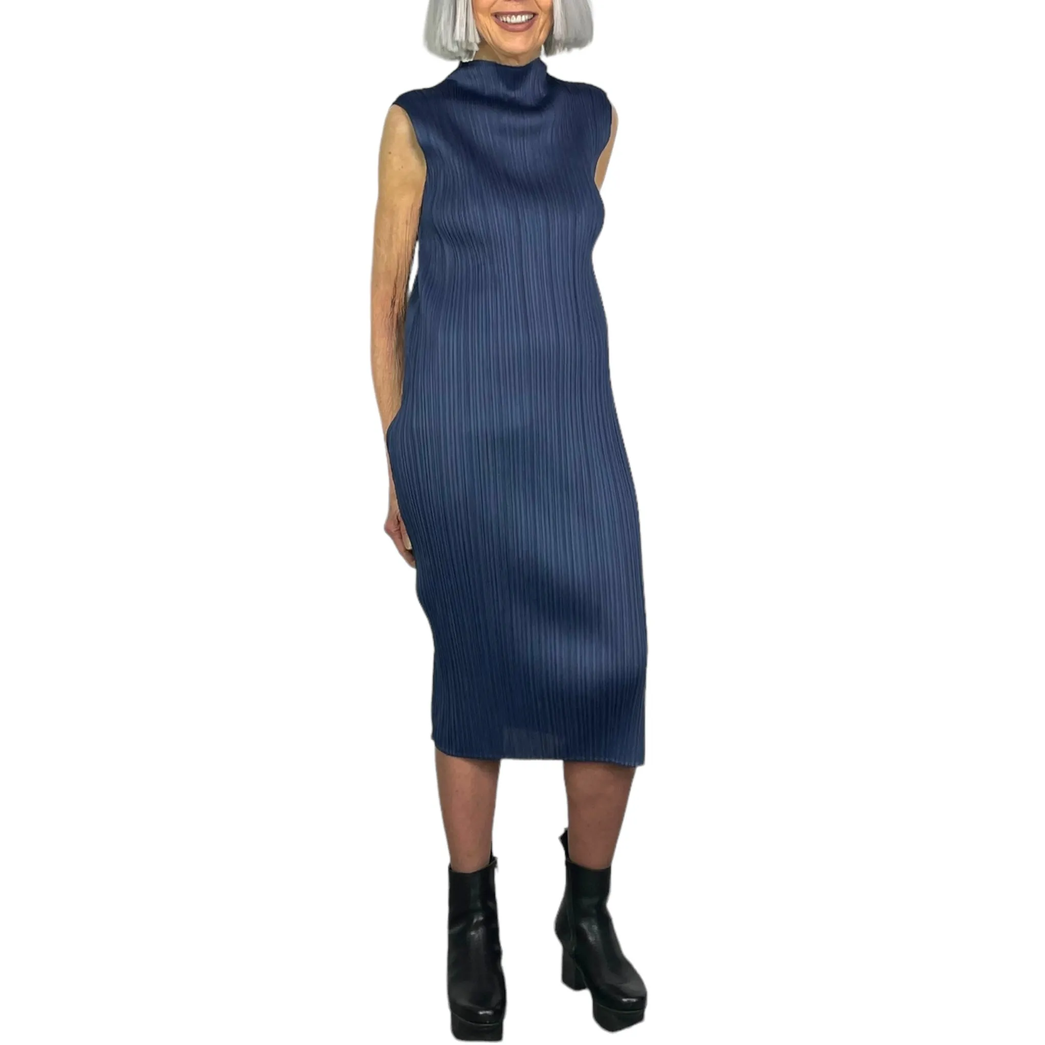 MONTHLY COLORS: AUGUST HI NECK DRESS