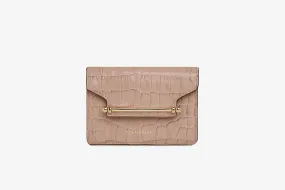 Multrees Compact Street Wallet - Croc-Embossed Leather Peony