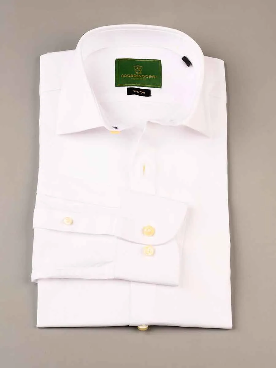 Nabeel & Aqeel Formal Shirt O-08 Custom White Self NSHF8C02