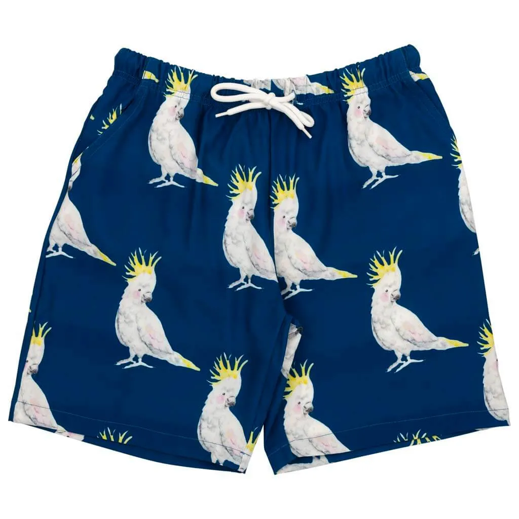 Navy Cockatoo Kids' Boardshorts