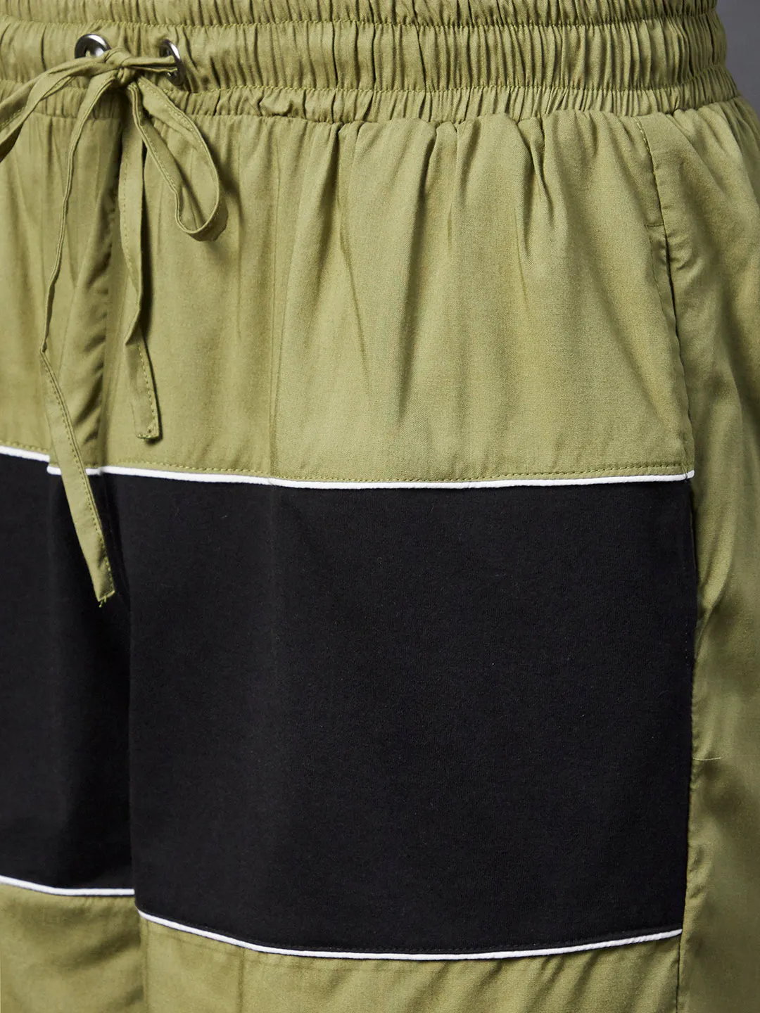 Olive Green Colorblock Co-Ord